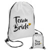Team Bride, Τσάντα πουγκί με μαύρα κορδόνια 45χ35cm (1 τεμάχιο)