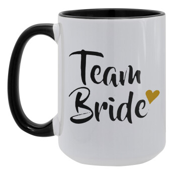 Team Bride, Κούπα Mega 15oz, κεραμική Μαύρη, 450ml