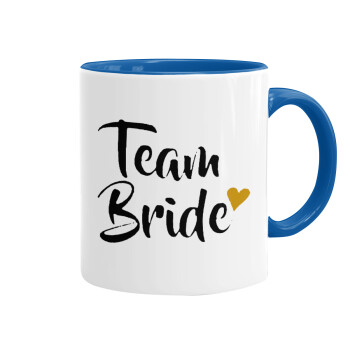 Team Bride, Κούπα χρωματιστή μπλε, κεραμική, 330ml