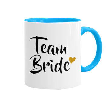 Team Bride, Mug colored light blue, ceramic, 330ml