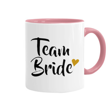 Team Bride, Κούπα χρωματιστή ροζ, κεραμική, 330ml