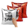 Μαξιλάρι καναπέ Μαγικό Κόκκινο με πούλιες 40x40cm περιέχεται το γέμισμα