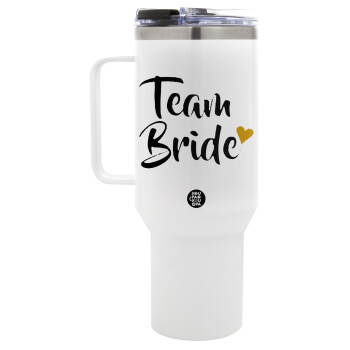 Team Bride, Mega Stainless steel Tumbler with lid, double wall 1,2L