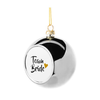 Team Bride, Silver 8cm Christmas tree ball ornament