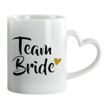 Team Bride, Κούπα καρδιά χερούλι λευκή, κεραμική, 330ml