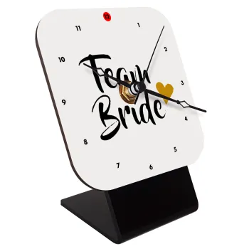 Team Bride, Quartz Wooden table clock with hands (10cm)