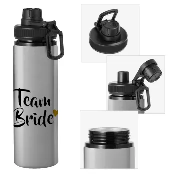 Team Bride, Metallic water bottle with safety cap, 850ml aluminum