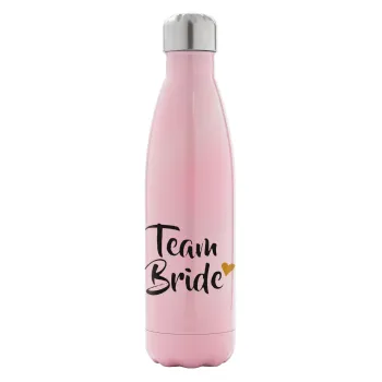 Team Bride, Metal mug thermos Pink Iridiscent (Stainless steel), double wall, 500ml