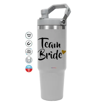 Team Bride, GREY color, 890ml (30oz) stainless Steel Tumbler with Handle