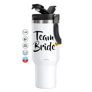 Team Bride, Mega Stainless steel Tumbler with lid, double wall 1,2L