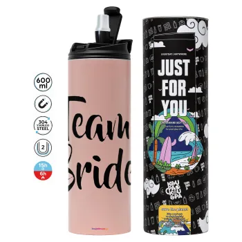 Team Bride, Tumbler stainless steel PINK 600ml