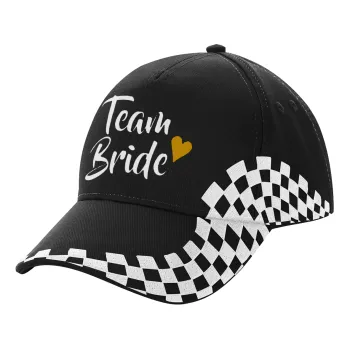 Team Bride, Καπέλο Ενηλίκων Ultimate ΜΑΥΡΟ RACING, (100% ΒΑΜΒΑΚΕΡΟ DRILL, ΕΝΗΛΙΚΩΝ, UNISEX, ONE SIZE)