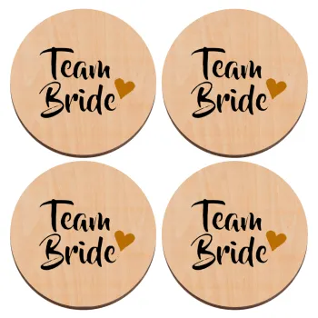 Team Bride, ΣΕΤ x4 Σουβέρ ξύλινα στρογγυλά plywood (9cm)