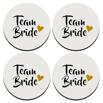 Team Bride, ΣΕΤ 4 Σουβέρ ξύλινα στρογγυλά (9cm)