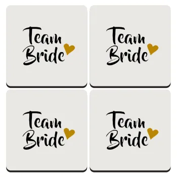 Team Bride, ΣΕΤ 4 Σουβέρ ξύλινα τετράγωνα (9cm)
