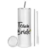 Tumbler stainless steel 600ml, with metal straw & cleaning brush
