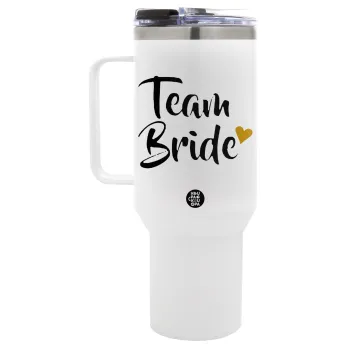 Team Bride, Mega Tumbler με καπάκι, διπλού τοιχώματος (θερμό) 1,2L