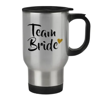 Team Bride, Κούπα ταξιδιού ανοξείδωτη με καπάκι, διπλού τοιχώματος (θερμό) 450ml
