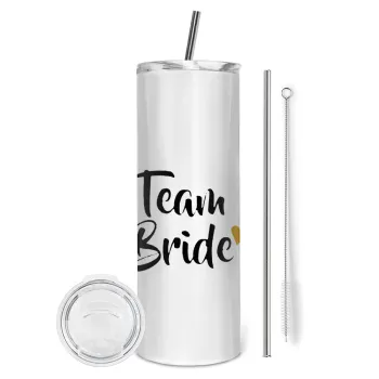 Team Bride, Tumbler stainless steel 600ml, with metal straw & cleaning brush