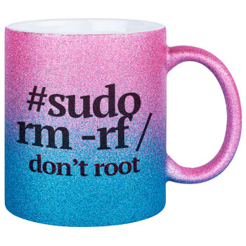 Sudo RM, Κούπα Χρυσή/Μπλε Glitter, κεραμική, 330ml