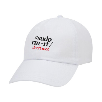 Sudo RM, Καπέλο ενηλίκων Jockey Λευκό (snapback, 5-φύλλο, unisex)