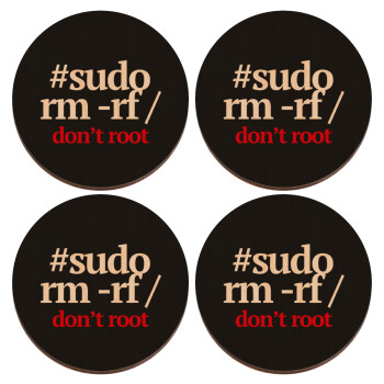 Sudo RM, ΣΕΤ x4 Σουβέρ ξύλινα στρογγυλά plywood (9cm)