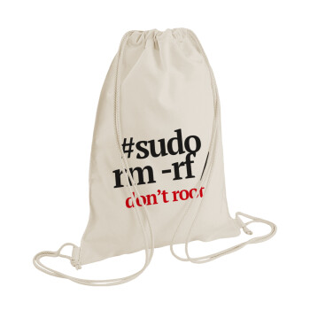 Sudo RM, Τσάντα πλάτης πουγκί GYMBAG natural (28x40cm)