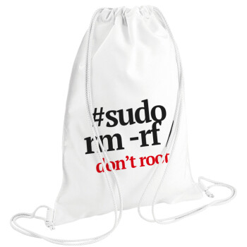 Sudo RM, Τσάντα πλάτης πουγκί GYMBAG λευκή (28x40cm)