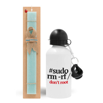 Sudo RM, Πασχαλινό Σετ, παγούρι μεταλλικό αλουμινίου (500ml) & λαμπάδα αρωματική πλακέ (30cm) (ΤΙΡΚΟΥΑΖ)