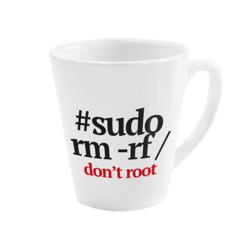 Sudo RM, Κούπα κωνική Latte Λευκή, κεραμική, 300ml