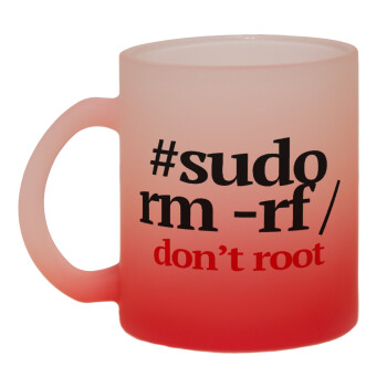 Sudo RM, Κούπα γυάλινη δίχρωμη με βάση το κόκκινο ματ, 330ml