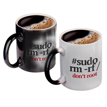 Sudo RM, Color changing magic Mug, ceramic, 330ml when adding hot liquid inside, the black colour desappears (1 pcs)