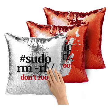 Sudo RM, Μαξιλάρι καναπέ Μαγικό Κόκκινο με πούλιες 40x40cm περιέχεται το γέμισμα