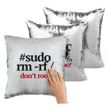 Sudo RM, Μαξιλάρι καναπέ Μαγικό Ασημένιο με πούλιες 40x40cm περιέχεται το γέμισμα