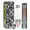 Easter candle, metallic white thermos bottle (500ml) & aromatic flat candle (30cm) (GRAY)