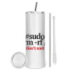 Tumbler stainless steel 600ml, with metal straw & cleaning brush