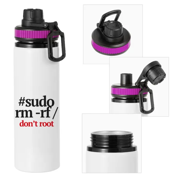 Sudo RM — Metallic water bottle with safety lid, 850ml aluminum