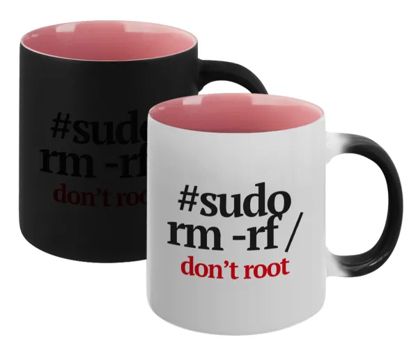 Sudo RM — Magic mug with pink interior, ceramic, 330ml, changes colour with hot drinks