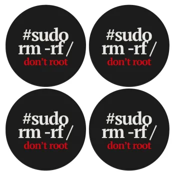 Sudo RM, ΣΕΤ 4 Σουβέρ ξύλινα στρογγυλά (9cm)