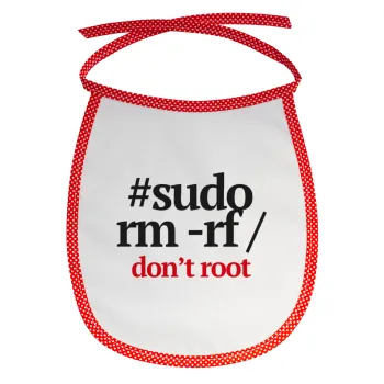 Sudo RM, Σαλιάρα μωρού αλέκιαστη με κορδόνι Κόκκινη