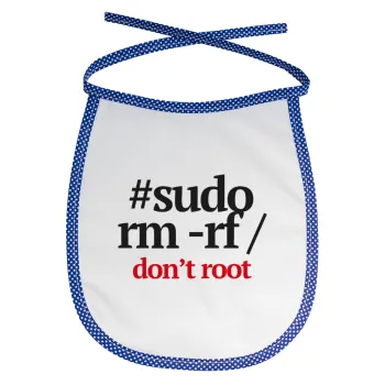 Sudo RM, Σαλιάρα μωρού αλέκιαστη με κορδόνι Μπλε