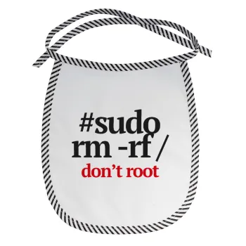 Sudo RM, Σαλιάρα μωρού αλέκιαστη με κορδόνι Μαύρη