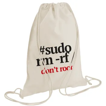 Sudo RM, Τσάντα πλάτης πουγκί GYMBAG natural (28x40cm)