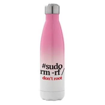 Sudo RM, Metal mug thermos Pink/White (Stainless steel), double wall, 500ml