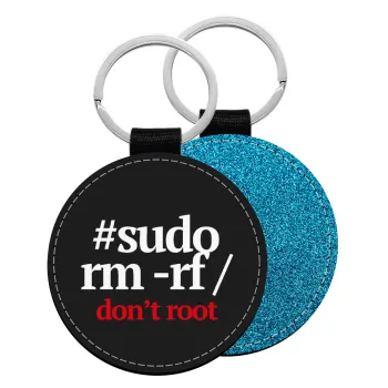 Sudo RM, Μπρελόκ Δερματίνη, στρογγυλό ΜΠΛΕ (5cm)