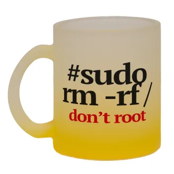 Sudo RM, Κούπα γυάλινη δίχρωμη με βάση το κίτρινο ματ, 330ml