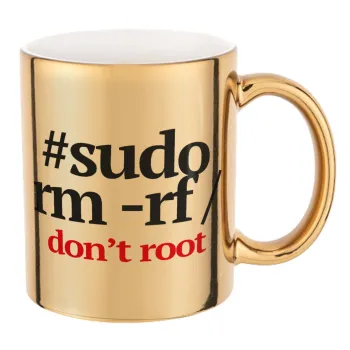 Sudo RM, Κούπα κεραμική, χρυσή καθρέπτης, 330ml