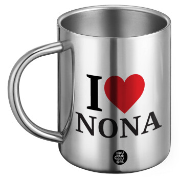 I Love ΝΟΝΑ, Ανοξείδωτη Μεταλλική Κούπα 450ml - Διπλού Τοιχώματος