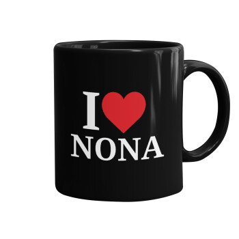 I Love ΝΟΝΑ, Mug black, ceramic, 330ml