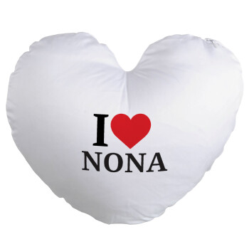 I Love ΝΟΝΑ, Μαξιλάρι καναπέ καρδιά 40x40cm περιέχεται το  γέμισμα